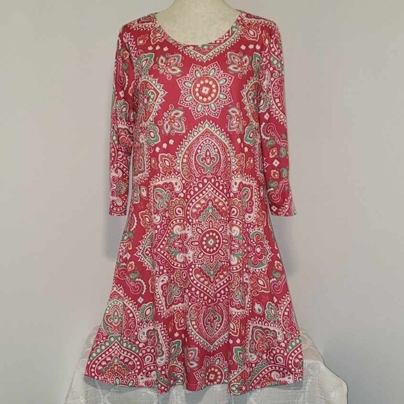 NWOT Camisa 3/4 Sleeves Dress With Pockets Size Large - Picture 1 of 6